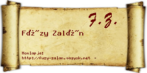 Füzy Zalán névjegykártya
