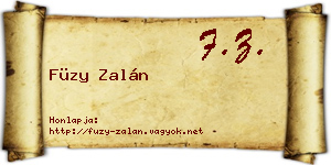 Füzy Zalán névjegykártya